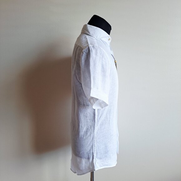 NEW Stenstroms Short Sleeves Button Down 100% Linen Dress Shirt Size S - Picture 5 of 15